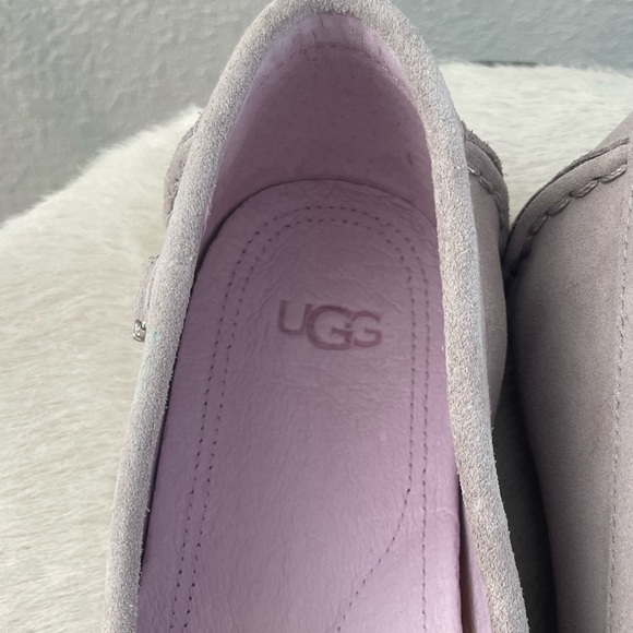 UGG Flores Suede Leather Flat Loafer in Feather - Picture 7 of 9